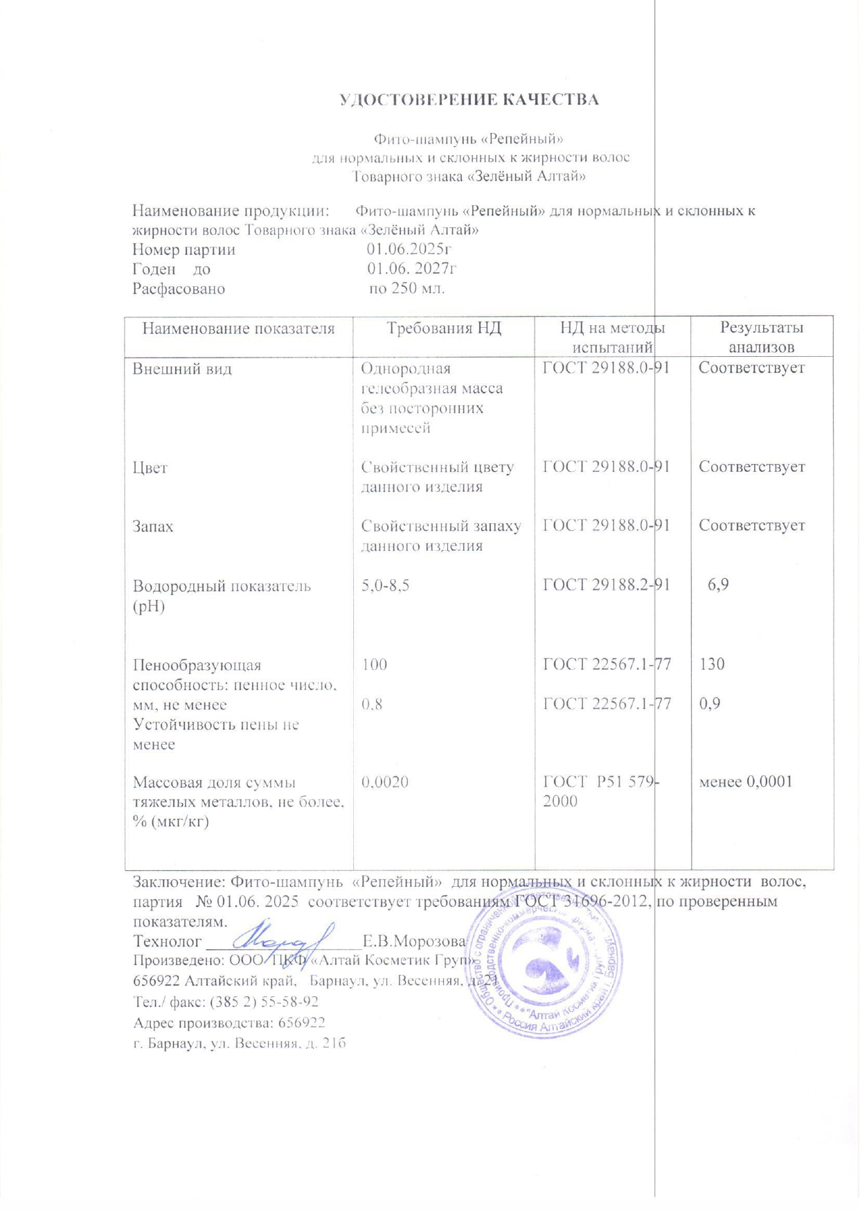 Паспорт №062025